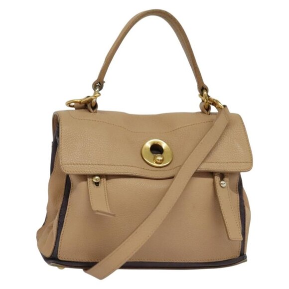 SAINT LAURENT Muse Two Hand Bag Leather 2way Beige Gold - Picture 2 of 16